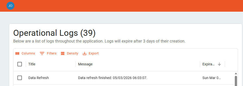 Products Logs